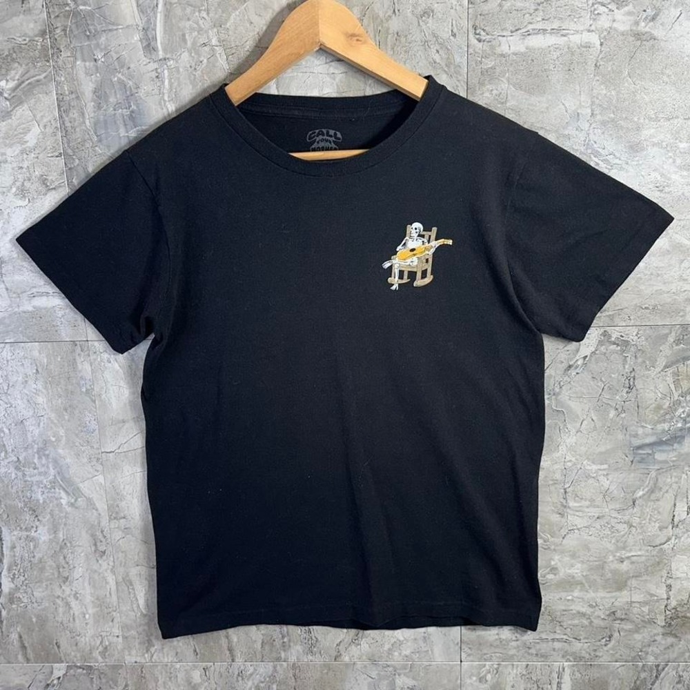 Vintage Yellowstone Park skeleton,‎ playing guitar mountains T-Shirt Men's M
